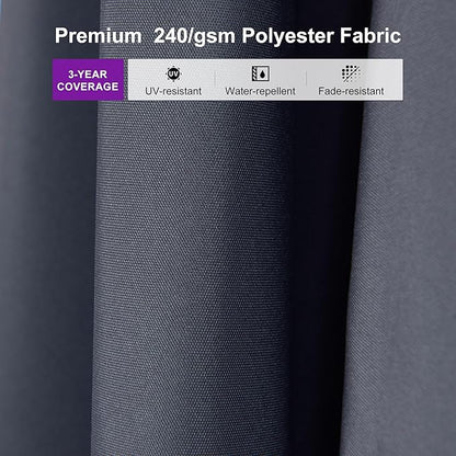 PURPLE LEAF 10' × 10' Patio Cantilever Umbrella with Base Outdoor Square Adjustable Offset Umbrellas with 360-degree Rotation and 8 Heavy Duty Metal Ribs for Garden Deck Pool Grey
