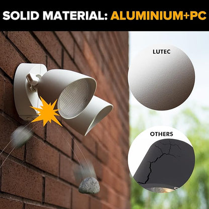 UME 2-Packs 2500 Lumen 32 Watt 28 LED Dual-Head Floodlight Outdoor, Full Metal Design, Waterproof Exterior Security Wall Light for Patio, Garden, Yard-White