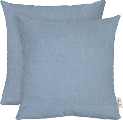 RSH DECOR: Sunbrella Square Throw Pillows Set of 2 | 24" x 24" | Water and Fade-Resistant Performance Fabric | Outdoor Pillow Covers with Down-Alternative Inserts | Canvas Air Blue