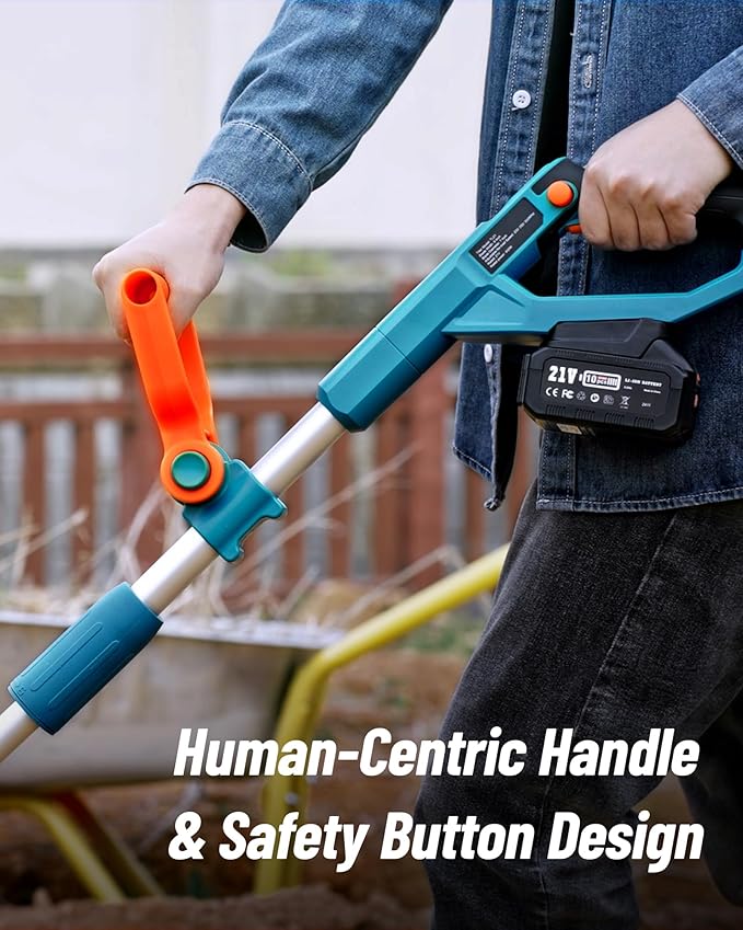 SEESII Electric Tiller for Gardening 300 RPM Rototiller Cordless Cultivator Total 8000mAh Battery Powered Garden Tiller 4 Pcs Blades for Smooth Tilling&Cleaning, Handheld Tiller for Raised Garden Beds