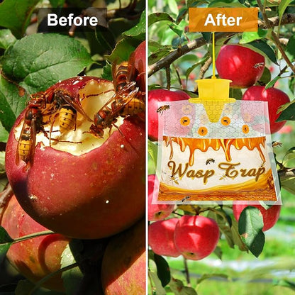 6 Pack Disposable Wasp Traps Outdoor Hanging Yellow Jacket Trap Carpenter Bee Traps for Outside Hornet Trap Carpenter Bee Killer Wasp Catcher for Bug Flying Insect Outdoor