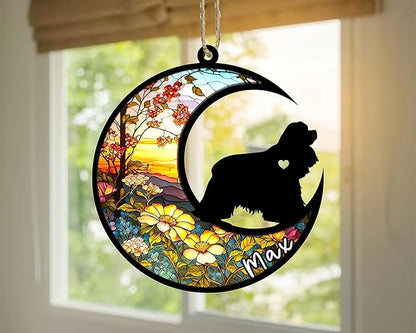 Personalized Dog Memorial, Custom Name American Cocker Spaniel Dog Christmas Ornament with Name, Custom Breeds, Pet Loss Light Catcher, Gifts for Lovers Loss of Pet Sympathy on Mothers Day Christmas