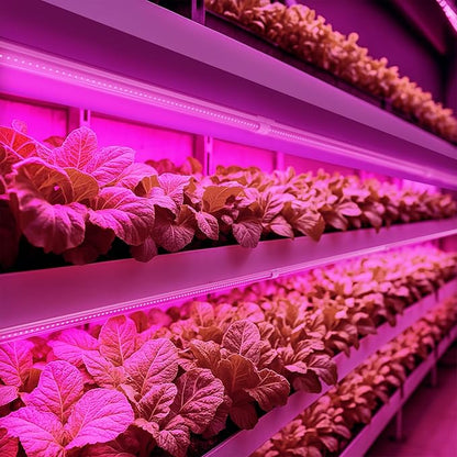Barrina LED Grow Light, 252W(6 x 42W) 4ft T8, Full Spectrum, V-Shape with Reflector, Linkable Design, Plant Lights for Indoor Plants, 6-Pack