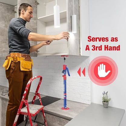 WORKPRO Cabinet Jack Support Pole, 23-5/8" to 45-1/4" Steel Telescopic Quick Support Rod Adjustable 3rd Hand Support System with 154 lbs Capacity for Cabinet Jack, Drywall Jack& Cargo Bars, 2-Pack