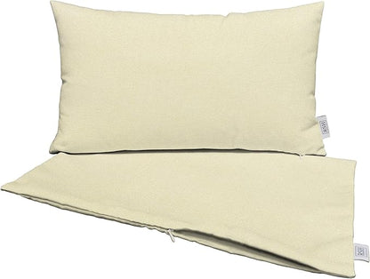 RSH DECOR: Sunbrella Pillow Covers Set of 2 | Covers Only - 26" x 16" | Outdoor Lumbar Pillow Covers Crafted with Sunbrella Performance Fabric | Canvas Canvas