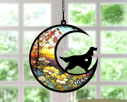 Personalized Dog Memorial, Custom Name Gordon Setter Dog Christmas Ornament with Name, Custom Breeds, Pet Loss Light Catcher, Gifts for Lovers Loss of Pet Sympathy on Mothers Day Christmas