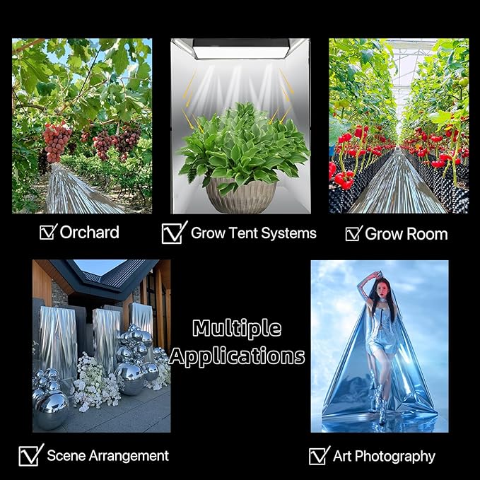 Highly Reflective Mylar Film Roll 4FT x 120FT, 2 Mil Silver,for Outdoor Indoor Grow,Room Decoration,Scene Arrangement, Art Photography