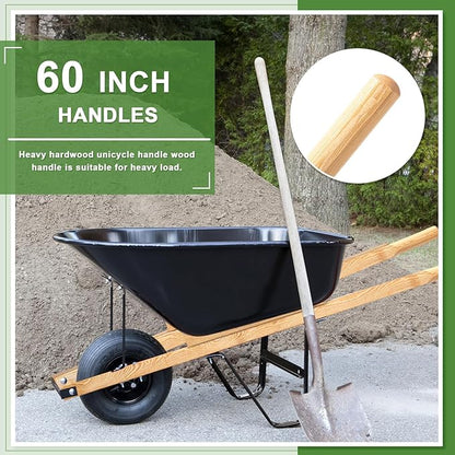 Gisafai 2 Pairs Wood Wheelbarrow Handles 60'' Heavy Duty Hardwood Wheelbarrow Replacement Handles Kit with Tough Seal Coat and Pre Drilled Holes