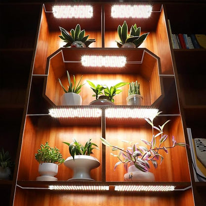 6Pack 2025 Ultra-Thin Panel Grow Lights for Seed Starting, Vegetables, Greenhouse & Under Cabinet & Shelf Plants with Timer 4/8/12H, Free Connect Full Spectrum Indoor LED Plant Growing Lamps