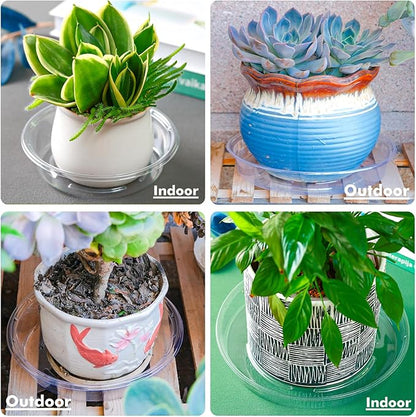 Saucer 30 Pack Plant Trays for Pots 10 Inch Plastic for Outdoors and Indoors Clear Drip Trays for Potted Plants Flower Pot Plates to Catch Water Drainage Dishes No Holes