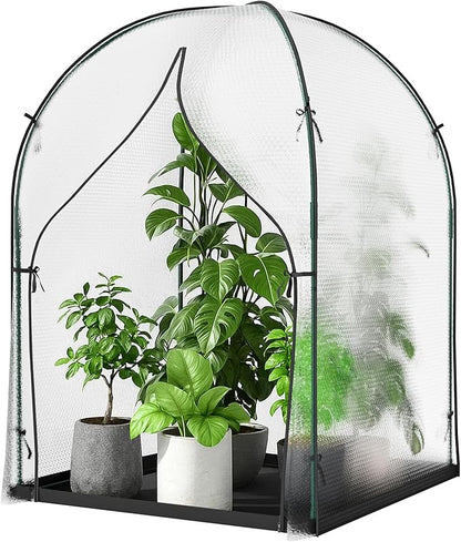 Portable Greenhouse for Outdoors, Green House Tent with Durable Bubble Film Cover and Zippered Door,Walk-in Mini Green House with Removable Mat for Indoor Outside Protecting Plant,47x47x71 Inch