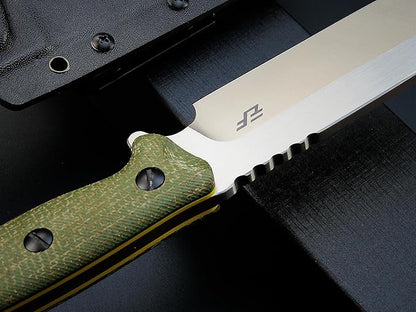 Eafengrow EF143 Fixed Blade Knife AUS-10 Steel Blade Micarta Handle Full Tang EDC Tool Straight Knife for Working Camping Hunting