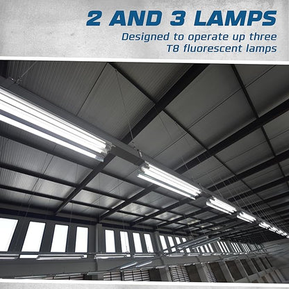OHLECTRIC Replacement for Keystone KTEB-332-UV-IS-L-P 3 Lamp T8 Electronic Fluorescent Ballast with Low Light Output | 120-277V Input with Instant Start Operation | 0.78 Ballast Factor, UL-Approved