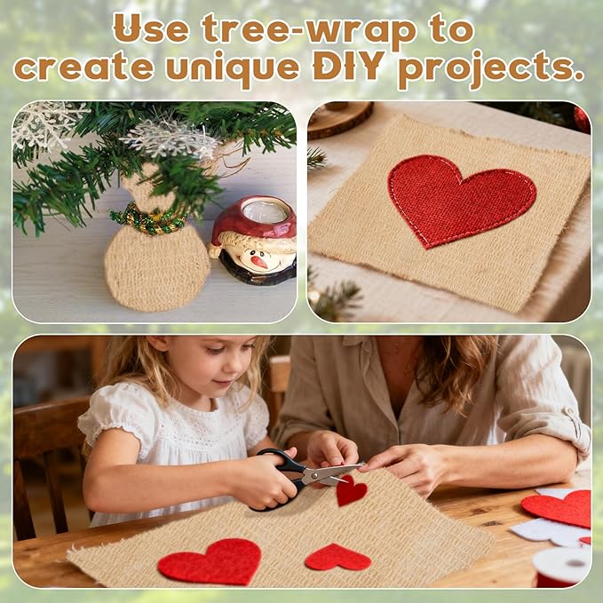 2 Rolls Burlap Tree Wrap - 6" X 157" Gardening Burlap Roll Winter Outdoor Trunks and Shrubs Protection Wraps Protection Tree Covers for Freeze, Frost & Wind Protection