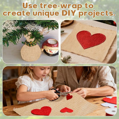 2 Rolls Burlap Tree Wrap - 6" X 157" Gardening Burlap Roll Winter Outdoor Trunks and Shrubs Protection Wraps Protection Tree Covers for Freeze, Frost & Wind Protection