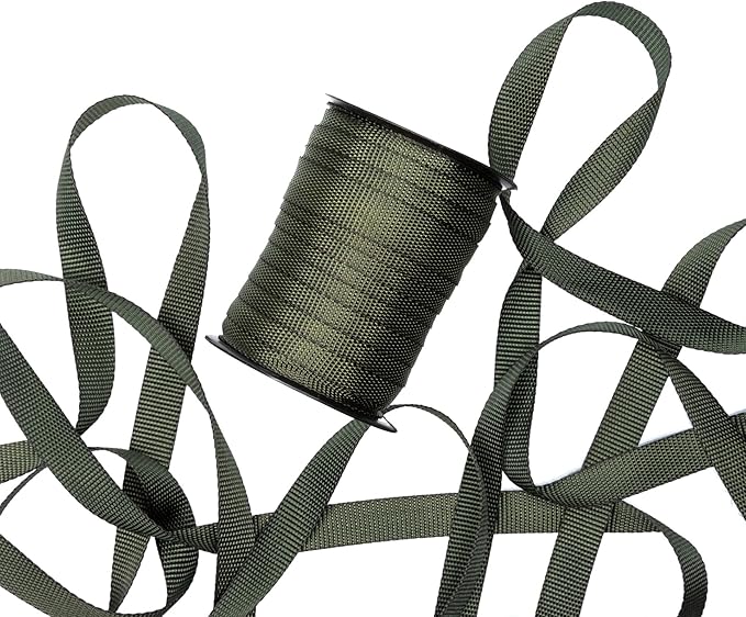 500 Ft Tree Straps for Staking, Tree Ties for Plant Support, 3/4" Inch Width Guying Material Webbing Garden Strap for Outdoor Tree Straightening, 1500 Lbs Strength (Olive Green) - 500 Feet