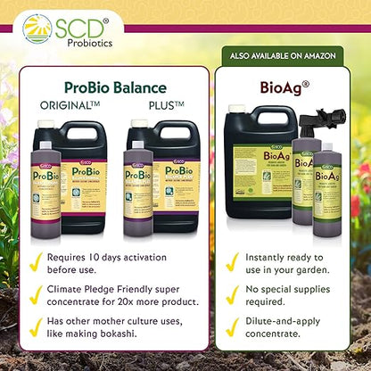 ProBio Balance Plus - Make 20X More Soil Conditioner, Super Concentrate of Effective Beneficial Microorganisms & PNSB Phototrophs - OMRI Listed for Organic Farm Lawn Garden - 1 Liter (4 Pack)
