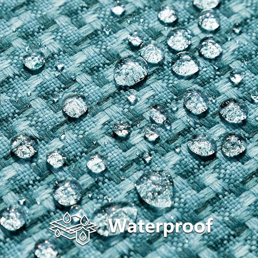 Kevin Textile Outdoor Waterproof Throw Pillow Covers Pack of 2 Weaving Texture Water Resistant Outside Decorative Cushion Covers for Garden Patio Tent Balcony Bench Couch Sofa 18x18 Inch, Teal