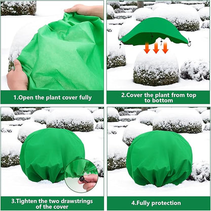 NNG 2PCS 6.1ft Dia. Round Winter Plant Covers Reusable Tree Freeze Protection with Drawstring Potted Plant Frost Blanket Outdoor Shrub Plant Cover for Winter Garden Potted Vegetable