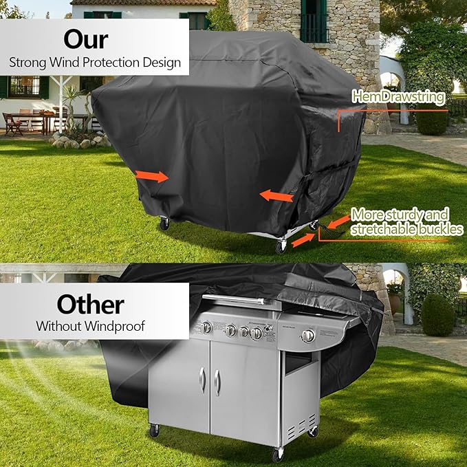 32 inch Grill Cover for Outdoor Grill,Upgraded Adjustable Buckle and Drawstring,Waterproof, Anti-UV, Rip-Proo,Suitable for Most Grills