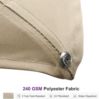 PURPLE LEAF 12' X 9' Rectangle Patio Umbrella with Base Included Large Outdoor Aluminum Offset Umbrella with 360-degree Rotation Cantilever Umbrella for Garden Deck Backyard Pool Beige