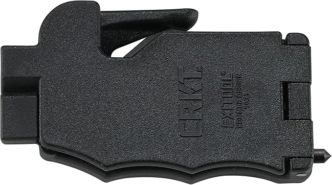 CRKT Exitool Emergency Multitool: Automotive Safety, Seat Belt Strap Cutter, Steel Window & Glass Breaker, Clips to Seat Belt 9031