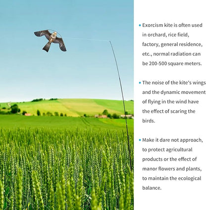 eyijklzo Bird Scarer Flying Kite Crops Farm Flying Bird Hawk Flying Kite