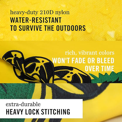 Dont Tread On Me Flag 3 x 5' ft | Gadsden Tea Party Flag | Nylon Embroidered Snake | Quadruple Stitched Fly End | 100% Guarantee | Brass Grommets for Easy Display | Premium Quality
