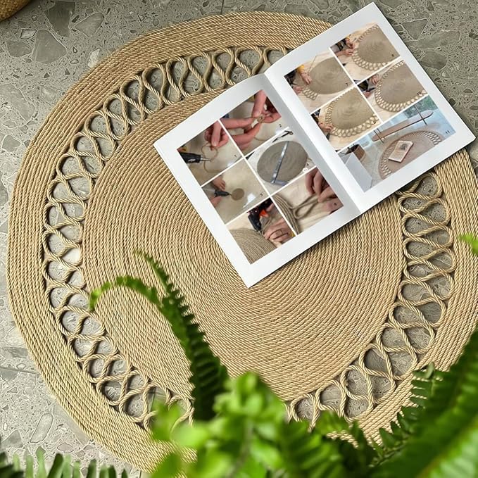 2-Pack Natural Jute Twine Rope, 5mm x 656ft Heavy Duty & Eco-Friendly - for Crafts, Gardening, Cat Scratching Post, Bundling & Hanging, 328Feet/Roll