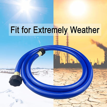 PVC Garden Hose 1/2 Inch, Flexible Water Hose with Male and Female Fittings, No Leaking, Heavy Duty, for Household, Outdoors, Lawns, Patio (2 FT, Blue, Plastic Fittings)