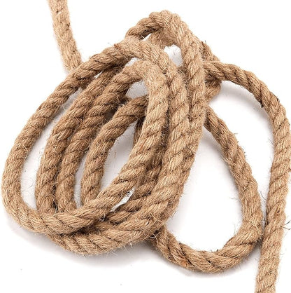 100 Feet 1/2 Inch Twisted Jute Rope, 3 Strand Hemp Rope Manila Rope Hanging Swing Cord for Nautical, Crafting, Gardening, Camping, Decor, Landscaping