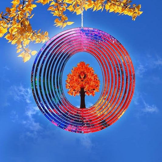 Spring Song Tree of Life 3D Kinetic Wind Spinner for Yard and Garden Stainless Steel Spinner Indoor and Outdoor Hanging Decor Crafts Ornaments Kinetic Art Spinner Hanging Wind Spinners Decor Gifts