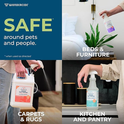 Wondercide - Indoor Pest Control Spray for Home and Kitchen - Ant, Roach, Spider, Fly, Flea, Bug Killer and Insect Repellent - with Natural Essential Oils - Pet and Family Safe— Peppermint 32 oz