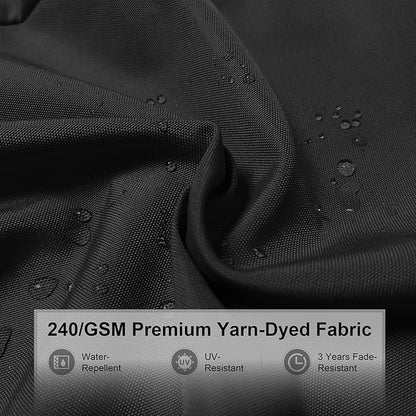 PURPLE LEAF 10 Feet Double Top Deluxe Solar Powered LED Square Patio Umbrella Offset Hanging Umbrella Outdoor Market Umbrella Garden Umbrella, Black