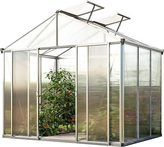 Greenhouse Rubin 3 Aluminum Frame 8.6 x 6.4 ft with Approx. 10 mm Polycarbonate Panels