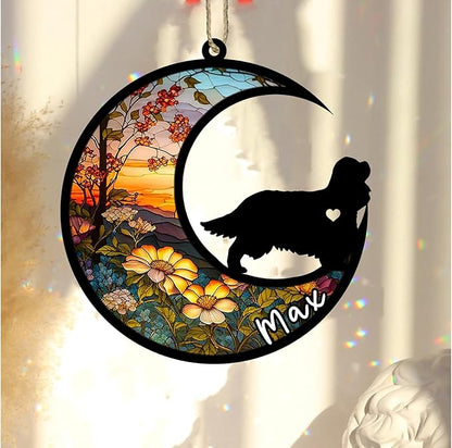 Personalized Dog Memorial, Custom Name Cavalier King Charles Spaniel Dog Christmas Ornament, Custom Breeds, Pet Loss Light Catcher, Gifts for Lovers Loss of Pet Sympathy on Mothers Day Christmas