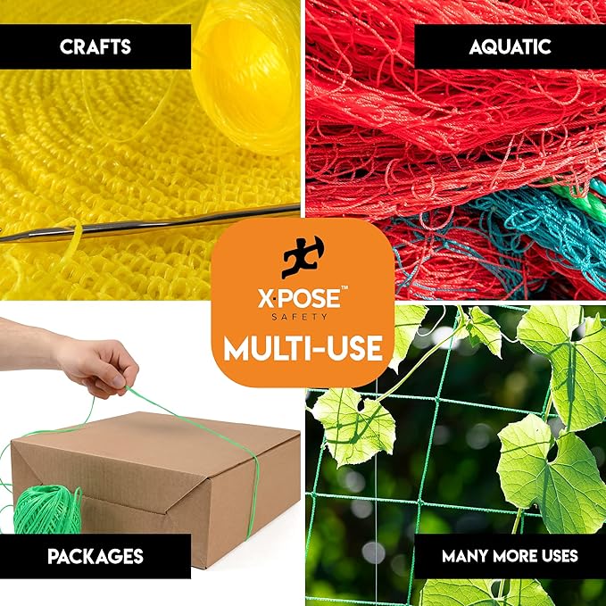 Polypropylene Tying Twine - 2 Ply White Plastic Poly String 4200' Roll - Soft On Hands - Heavy Duty Outdoor & Indoor Tie Line - Baling, Shipping & Bundling Twine, Packaging Rope 4 Pack