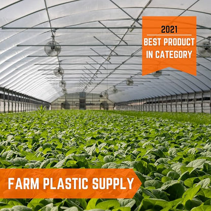 Farm Plastic Supply - Clear Greenhouse Plastic Sheeting - 6 mil - (25' x 75') - 4 Year UV Resistant Polyethylene Greenhouse Film, Hoop House Green House Cover for Gardening, Farming, Agriculture