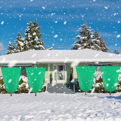 4 Pcs Plant Covers Freeze Protection 35.4" x 59" Winter Frost Blankets for Outdoor Plants with Zipper Drawstring Frost Cloth Freeze Covers Warm Shrub Jacket for Fruit Tree Potted(Green)