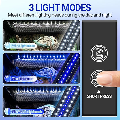 REPTI ZOO UVB Reptile Light with Dimming | 28 inch UVB LED Light Bulb for Reptile | 12W 10.0 UVB Lamp for Bearded Dragon Gecko Chameleon Frog | Reptile Light Bar Fixture with Controller