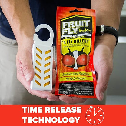 Fruit Fly BarPro – Vapor-Activated Insect Control Strip – Better Than Fruit Fly Traps – Kills Flies, Gnats, Roaches, Mosquitoes, and More – Odorless, 4 Month Protection