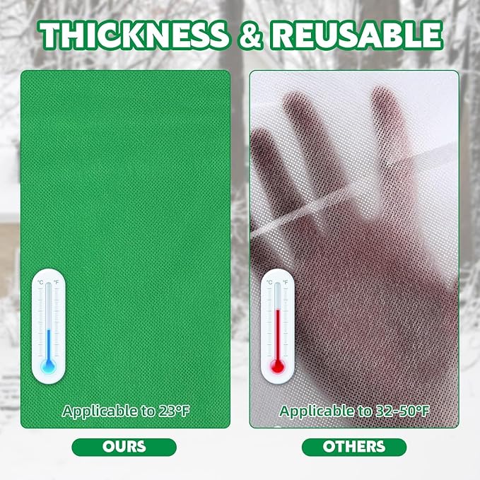 2 Pack Plant Covers Freeze Protection for Raised Beds Rectangular Planter Frost Fabric with Drawstring 2.82oz/yd² Reusable Raised Beds Frost Cloth for Winter Outdoor Plants (Green,for Cover a 4x2x1ft)
