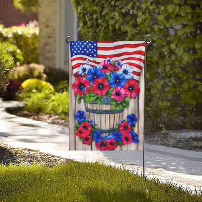 USA Garden Flag Vertical Double Sided Outdoor Yard Flags 12.5x18 Inch Burlap Banners for House Lawn