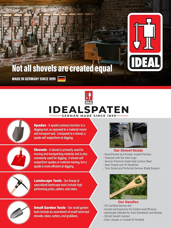 IDEALSPATEN - Made in Germany Since 1899 - Wolfsburg Leaf Rake Professional Heavy Duty Adjustable Leaf Rake 3.5lb - 66in (Wolfburg)#IS440