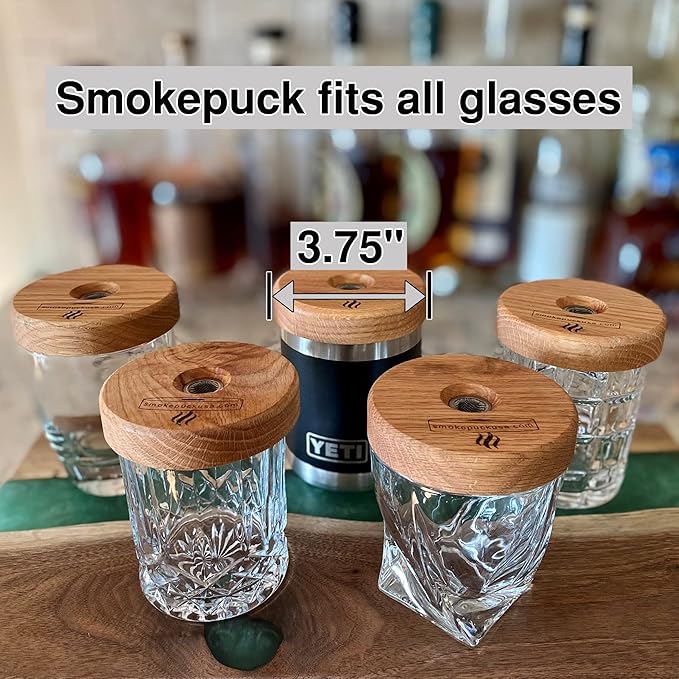 Cocktail Smoker Kit - Made in USA - Lifetime Warrenty - Apple+Cherry+Walnut Wood Chips - Create Smoked Old Fashioned - Great Bourbon Gift - Premium Torch & NEW Gift Box. (Includes Butane)