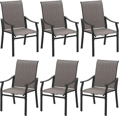 Sophia & William Outdoor Chairs Set of 6, Patio Chairs with Breathable Textilene Fabric and Heavy-Duty Iron Frame, Perfect for Lawn Garden Backyard Deck 350 lbs Capacity
