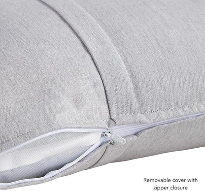 Greendale Home Fashions Sunbrella 20" Square Outdoor Throw Pillow with Removable Cover (Set of 2), Canvas Granite 2 Count
