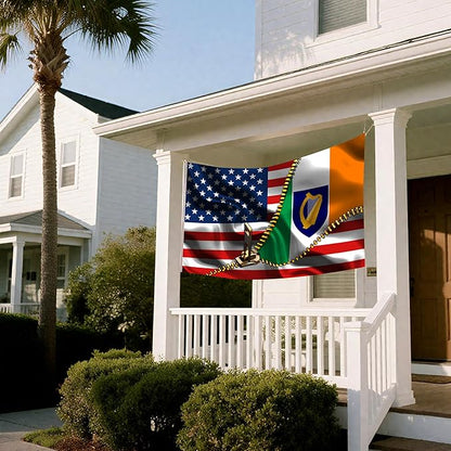 Vintage American America Usa Ireland Irish Flags For Outside Yard 3x5 Ft Double Sided Printed 100d Polyester Lightweight Garden Welcome Outdoor Banner Brass Grommets