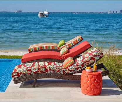 BrylaneHome 84" Chaise Cushion - Poppy Green