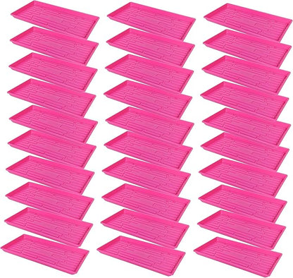 SUNPACK 10" x 20" Heavy Duty Shallow Plastic Seed Starting Tray, Magenta, 1" (Pack of 30) - No Drainage Holes, Perfect for Greenhouses or Indoor Gardening